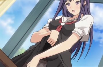 角オナしていたクールな黒髪美少女ＪＫに黒スト着衣のままずらしハメ